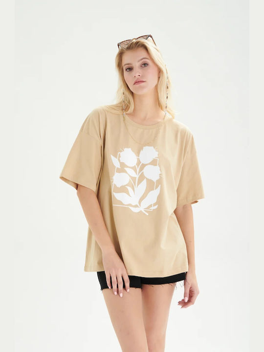 24 Colours Damen T-shirt Beige