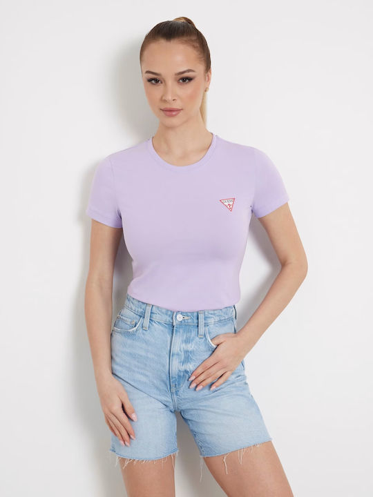 Guess Mini Triangle Γυναικείο T-shirt Λιλά