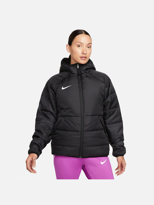 Nike Scurt Jachetă de femei Puffer pentru iarnă Negru