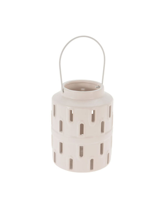 Koopman Metallic Lantern White 10x10x13cm