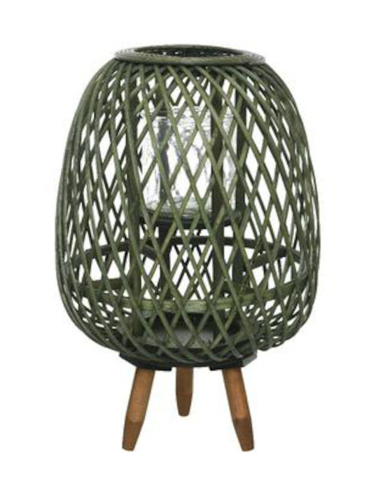 Kaemingk Bamboo Lantern Green 26x26cm