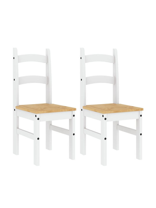 Dining Room Wooden Chair White 40x46x99cm 2pcs