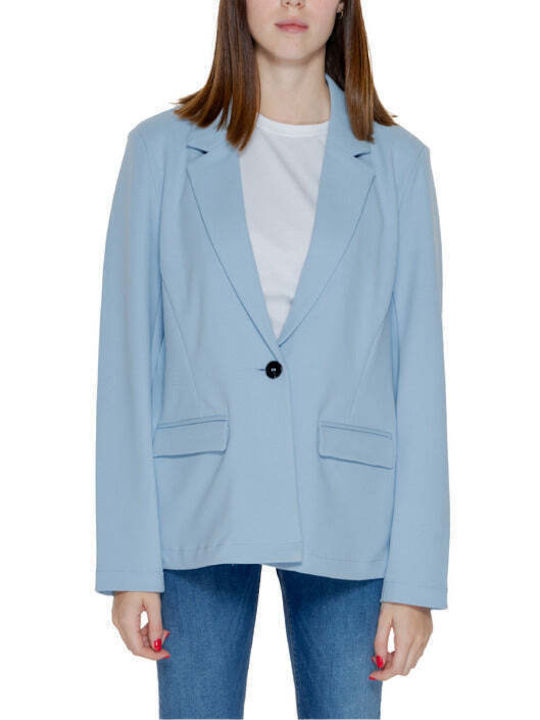 Only Lung Blazer pentru femei Sacou Albastru deschis