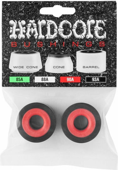 Powell Peralta 93a Hardcore Barrel Skateboard Bushings Σετ 2 Μαύρο Κόκκινο Soneqtchcb93x2000000