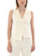 Namaste Women's Vest with Buttons Ecru