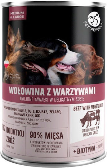 Pet Republic Wet Food Dogs in Cans with Beef and Vegetables Grain-Free & Gluten-Free 1250gr