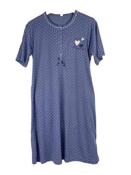 Notte Stella Nightgown Relaxed Fit for Breastfeeding Blue