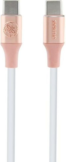 Guess Редовна USB 2.0 Кабел USB-C мъжки - USB-C мъжки Розов 1.5м (GUCCLALRGDP)