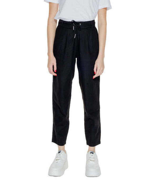 Only Women's Linen Trousers Black