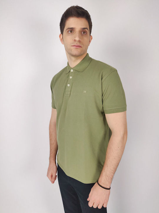 Marcus Bluza Bărbătească cu Mânecă Scurtă Polo Green