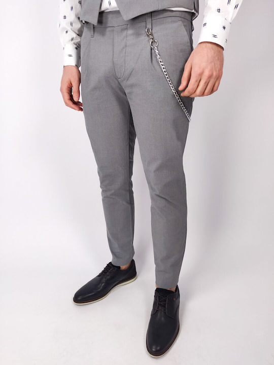 Macan Men's Trousers Chino in Slim Fit Gray