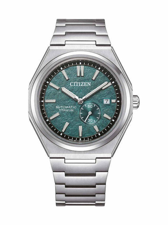 Citizen Ανδρικό Ρολόι 41mm Αυτόματο με Ασημί Με...