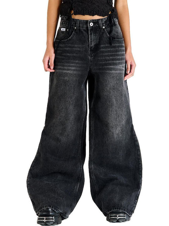 Damenjeans Schlaghose in Entspannter Passform Charcoal