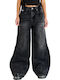 Damenjeans Schlaghose in Entspannter Passform Charcoal