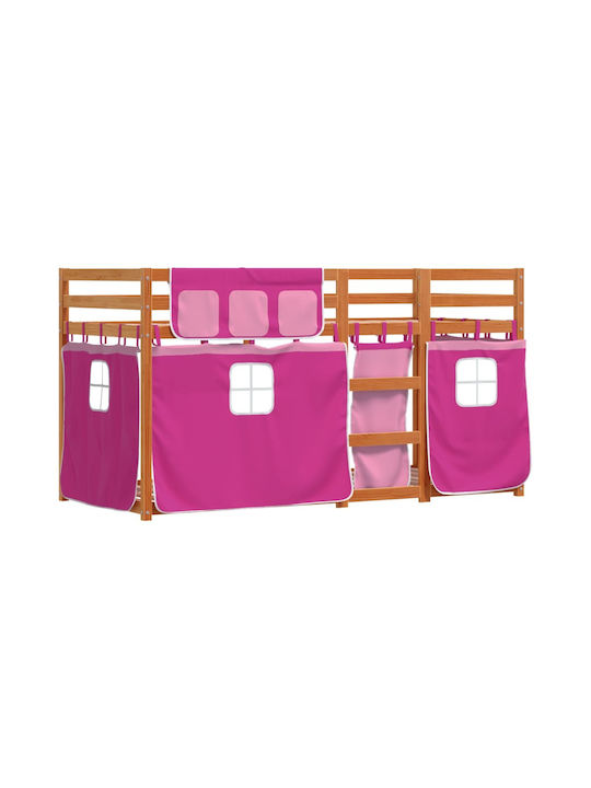 Pat pentru Copii Loft Bed Single Roz pentru Sal...