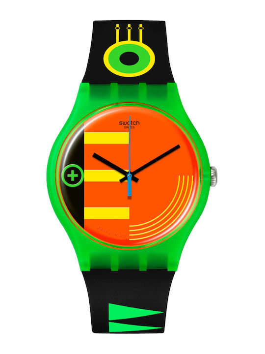 Swatch Neon Rider Herrenuhr 41mm Batterie mit Schwarz