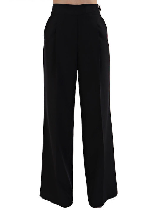 Liu Jo Women's Fabric Trousers in Palazzo Fit Black