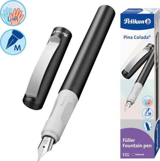 Pelikan Pelikan Fountain Pen Medium 0.7mm Grey Steel with Blue Ink and 1 Replacement Nibs