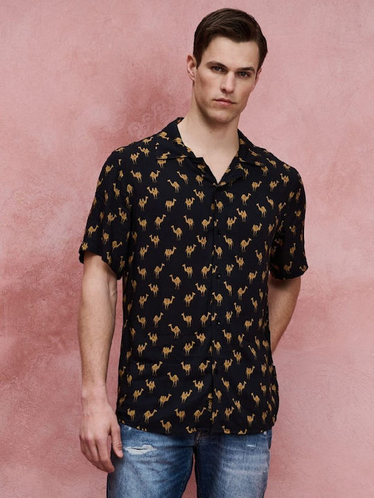 Staff Short-sleeved Denim Shirt Blue