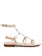 Labrini Damen Flache Sandalen in Beige Farbe