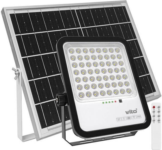 Vito Στεγανός Ηλιακός Προβολέας LED 300W Ψυχρό Λευκό 6000K με Τηλεχειριστήριο IP65