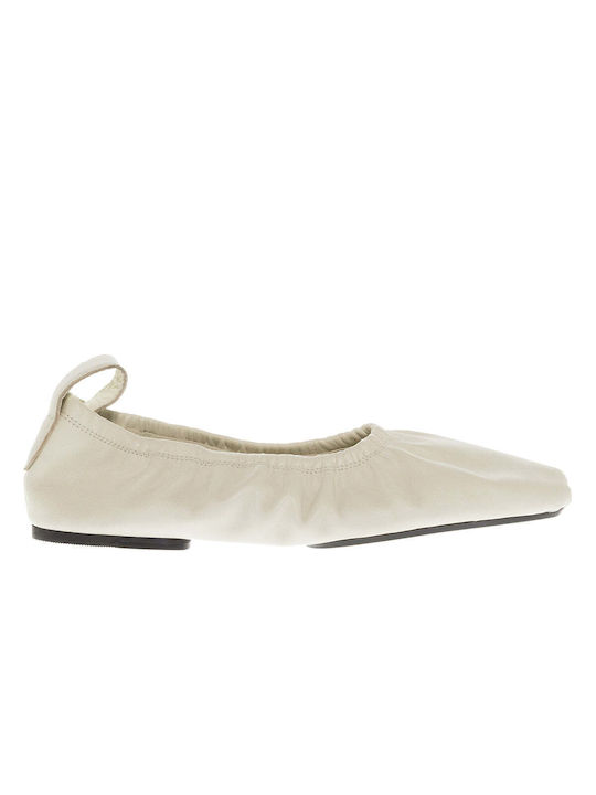 Elena Iachi Leather Ballerinas White