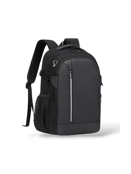 Playbags Stoff Rucksack Wasserdicht mit USB-Anschluss Schwarz 23Es