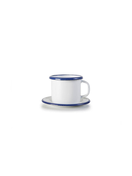 Dinox Set Tassen Kaffee Emaille White with Blue Riga 2Stück