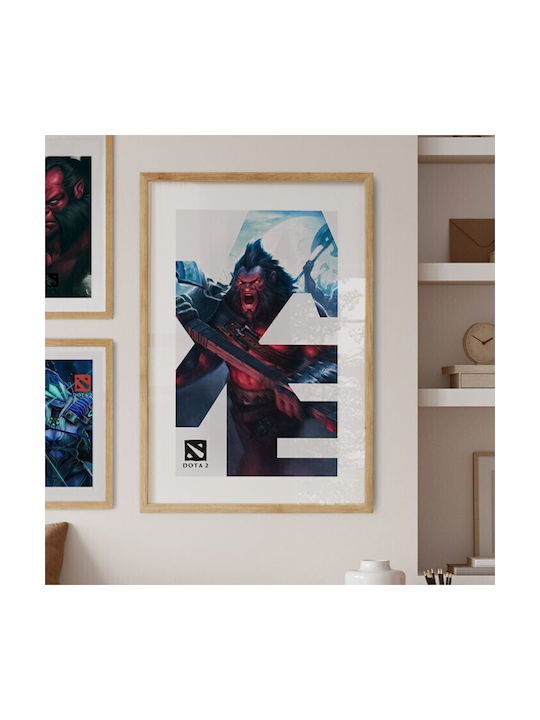 Walls Axe Dota 2 Frame Wooden natural frame 60x90cm