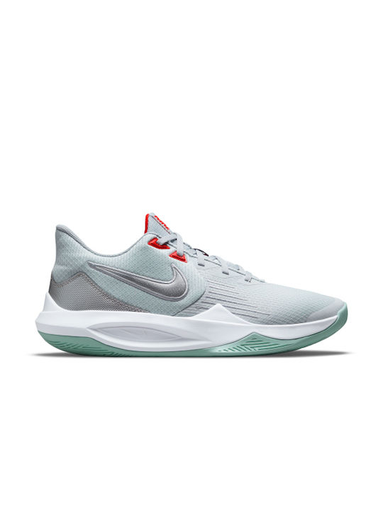 Nike Precision 5 Low Basketball Shoes Gray