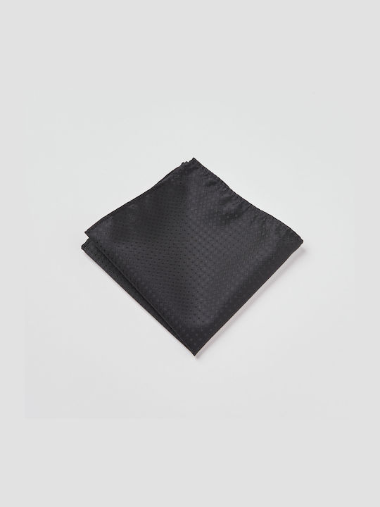 Black Pocket Square with Micro Patterns by Aristoteli Bitsiani