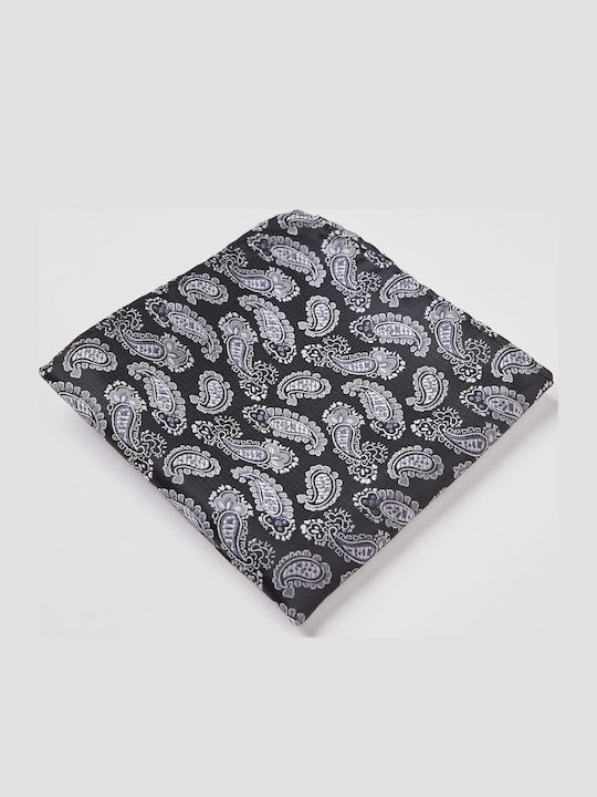 Schwarzes Paisley-Mikrofaser-Einstecktuch Aristoteli Bitsiani
