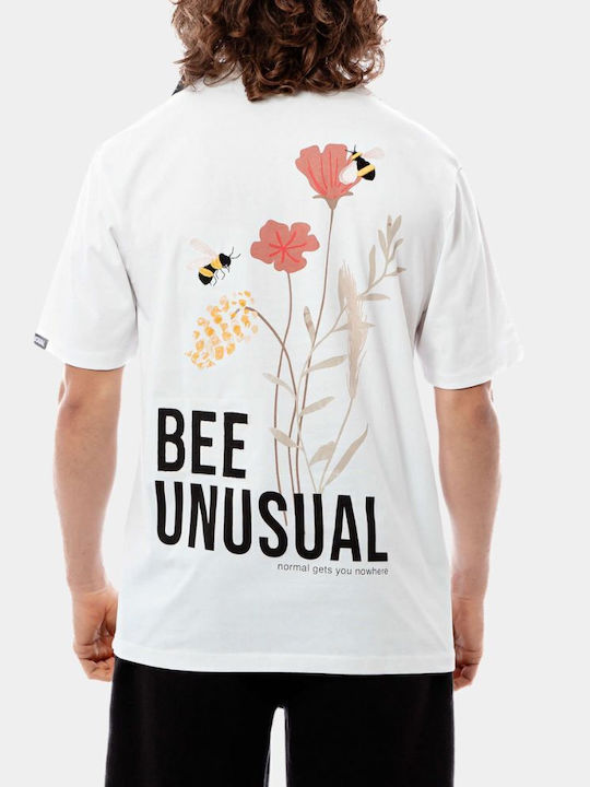 Bee. Unusual. Herren T-Shirt Kurzarm White