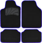 Autoline Set of Front and Rear Mats Universal 4pcs from Carpet Black / Blue