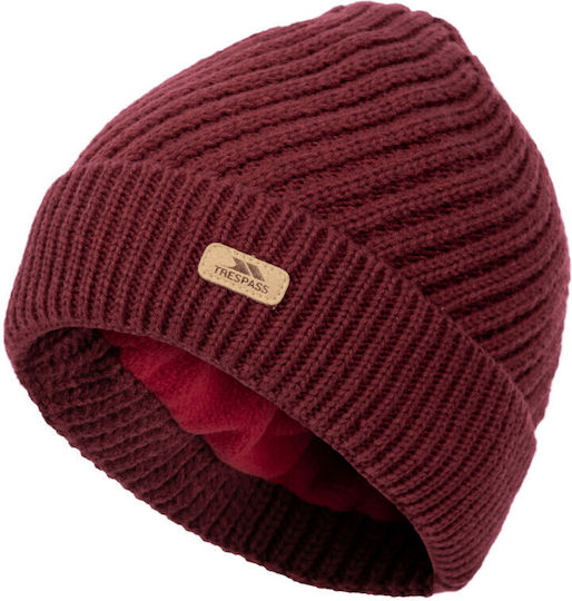 Pom Pom Beanie Frauen Beanie Gestrickt in Burgundisch Farbe