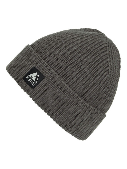 Protest Beanie Unisex Beanie Knitted in Gray color