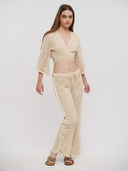 Ble Resort Collection Γυναικείο Τοπ Παραλίας Μπεζ
