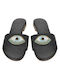 Schwarze Sandale "Auge" Perlen Eu 37