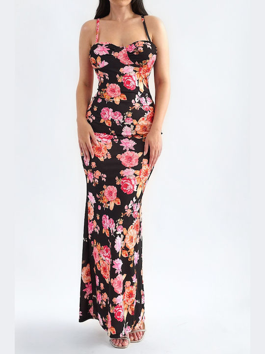 DOT Maxi Dress with Slit Black