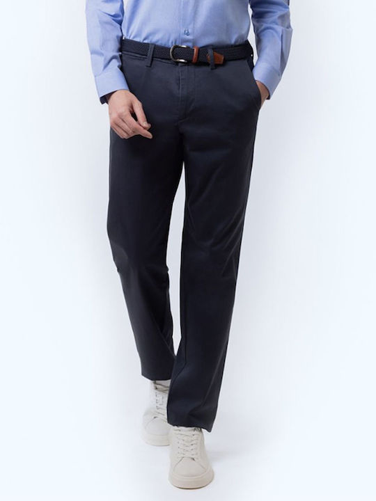 The Bostonians Men's Trousers Chino Elastic in Regular Fit DarkBlue