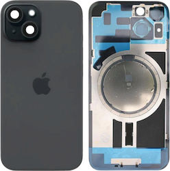 Πίσω Γυαλί Ατσάλινη Πλάκα Μαγνήτες Magsafe & Camera Lens Iphone 15 Black