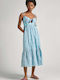 Summer Midi Denim Dress Light Blue