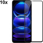 Techwave 5d Full Glue Tempered Glass Xiaomi Redmi Note 12 Pro 12 Pro+ Black Σετ 10 Τεμαχίων Bulk