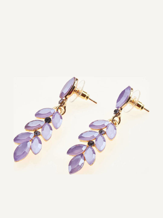 Sequoia Women's Stainless Steel Hypoallergenic Earring with Purple Stones