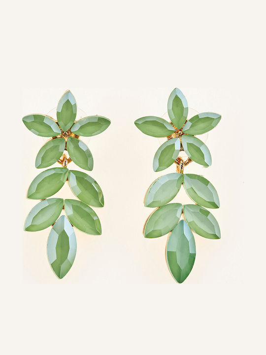 Sequoia Women's Stainless Steel Hypoallergenic Earring Stones Green