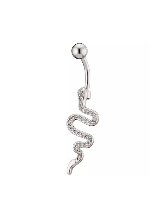 Oxzen Ohrring Bauchnabel aus Stahl Silber