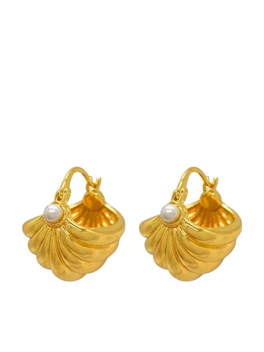 Pearl Shell Hoops White Gold E12895-kijl23117580738