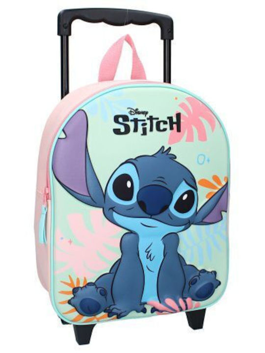 Disney Stitch 3d Ученическа Чанта Количка Детска градина Многоцветна