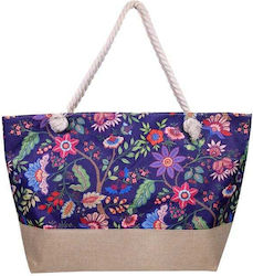 Stoff Strandtasche Lila