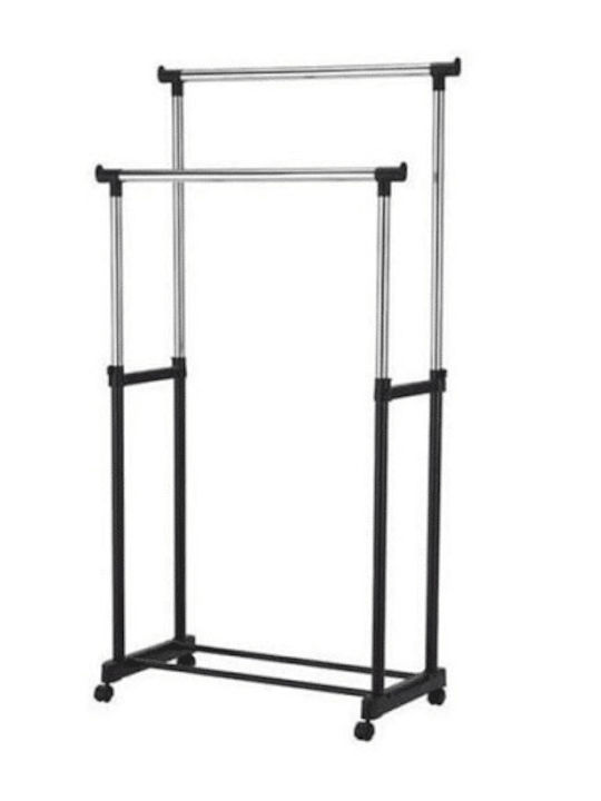 Cuier de podea Pliere Argintiu 110x59x150cm